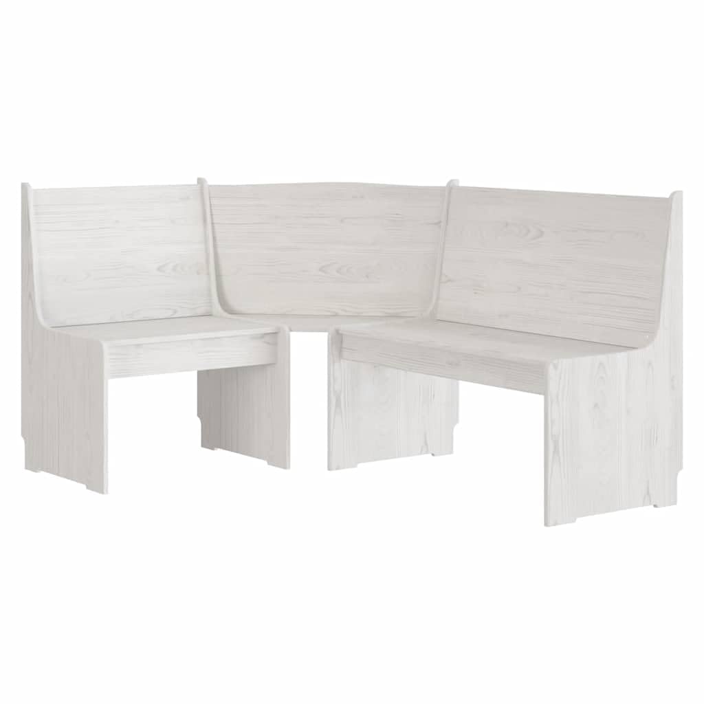 vidaXL Panca Angolare 151 cm in Pino Massello Bianco