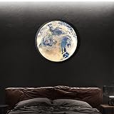 【Modo de luz nocturna】: esta lámpara de pared tiene un modo de luz nocturna, puede encontrar su camino de forma segura por la noche y evitar molestias en los ojos causadas por el deslumbramiento. También puedes crear un cielo estrellado de techo mágico con esta luz de luna, a tus hijos les encantará porque la luna está justo en tu casa.