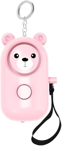 Generic 130dB LED Personal Alarm Bear Style Pink – Portable Self-Defense Safety Device