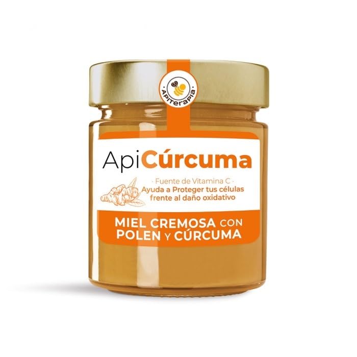 'ApiCúrcuma' Miel Cremosa Con Polen De Flores Y Cúrcuma - Tarro 250g