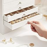 Songmics Schmuckkästchen Uhrenkoffer Schmucklade 10 Schichten mit Schubladen JBC10W - 6