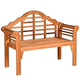 RELAX4LIFE Wooden Garden Bench for Outdoors & Indoor Patio Foldable Bench 4 Ft with Crown-Like Backr