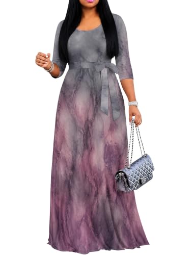Image of Women's 3 /4 Sleeve Maxi Dress with Pockets
