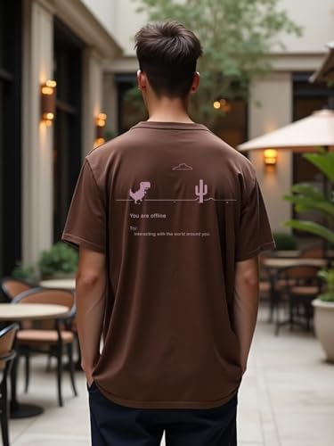 Image of Nobero Men's Oversized Graphic T-Shirt for Men | Soft Cotton | Drop Shoulder Relaxed Fit | Printed Casual Tshirt for Men