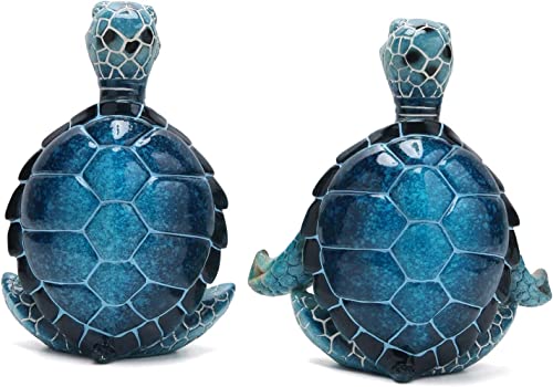 Estatuas de yoga tortuga marina 2 piezas para decoración miniatura 3