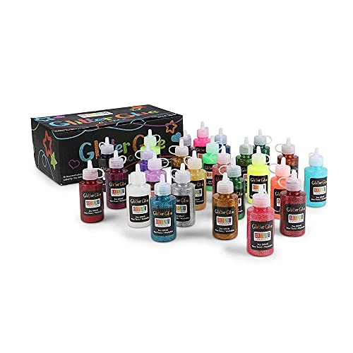 Slime Supplies Glitter Glue in 26 Rainbow Colors for Arts and Crafts (2 oz, 26 Pack)