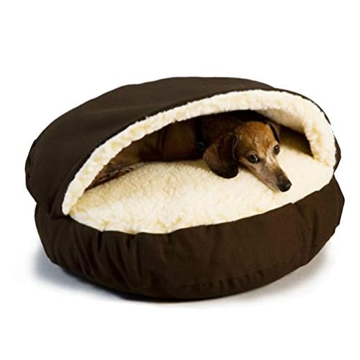 FBARTL Dog Cave Bed, Pet Dog Cave Bed Warm Winter Cashmere 64cm Saco de Dormir Desmontable y Limpio. para Cachorros, Gatos y Conejos de Menos de 6 kg (café)