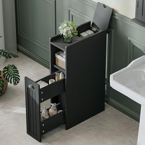 ChooChoo Slim Bathroom Storage Cabinet, Narrow Small Bathroom Organizer with