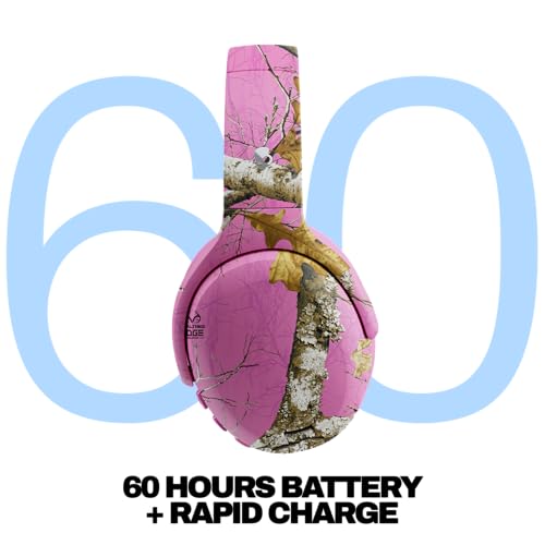 Image of Skullcandy Crusher ANC 2 Wireless Over-Ear Bluetooth Headphones with Multi-Sensory Bass, Active Noise Cancelling, Up to 60 Hours Battery, Microphone for iPhone Android - Realtree Edge Colors Pink