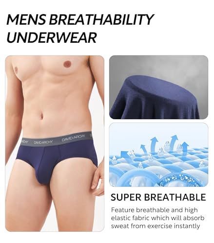 image for DAVID ARCHY Men's Briefs Rayon Made from Bamboo Underwear Comfort Fit 