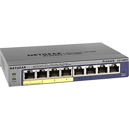 NETGEAR (GS108PE) Switch Ethernet PoE...