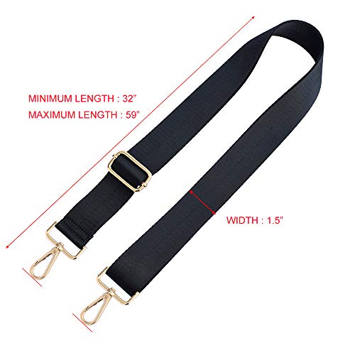 Adjustable Replacement Crossbody Guitar Strap Styled Handbag Purse Strap (Black) #TOP6