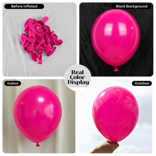 Image of Togvu Hot Pink Balloons, 50Pack 12 Inch Bright Pink Magenta Latex Party