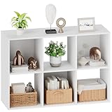 Sweetcrispy 6 Cube Storage Organizer - Open Cube Bookshelf with 3 Removable Back Panels, Display Storage Bookcase for Living Room, Bedroom, Entrance Hall, Home Office，36' L×11.6' W×24' H, White