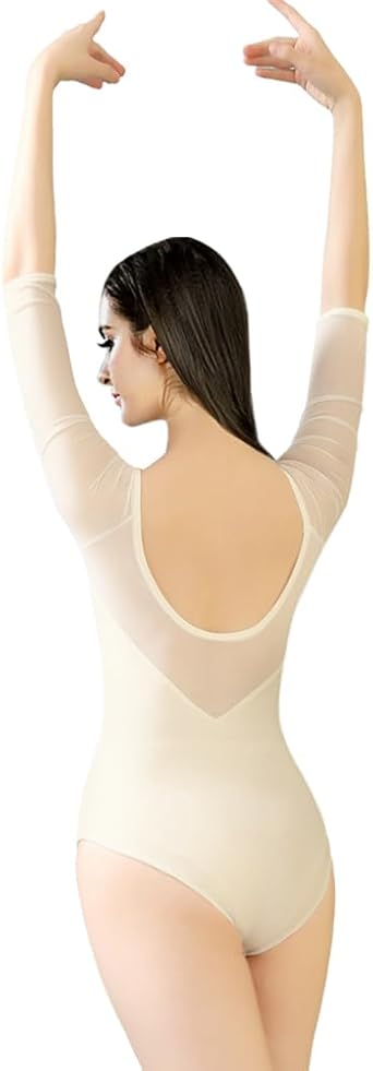 ROYAL SMEELA Ballet Dance Leotards for Women Ballet Leotard for Dance Backless Half Sleeve Ballerina Outfit Gymnastic Leotard