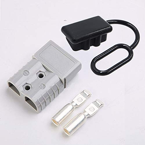 175Amp Anderson Compatible 2 Pole Power Connector Plug Grey w/Terminals for #1/0 AWG Wire[4 housing+8 Terminal pins+4 dust Covers]