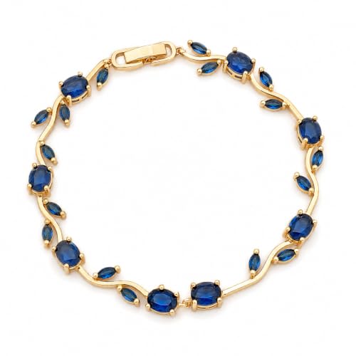 Image of 18K Gold Plated Stylish Chain Bracelet for Women & Girls | Trendy Unique Diamond Tennis Charm Link Tulip Everyday Instagram Viral Jewellery