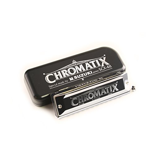 Suzuki Chromatic Harmonica Standard modèle SCX-48(12 trous) clé de Bb - Les Beatles, Paul McCartney, John Lennon, RIngo Starr, George Harrison Suzuki Chromatic Harmonica Standard modèle SCX-48(12 trous) clé de Bb