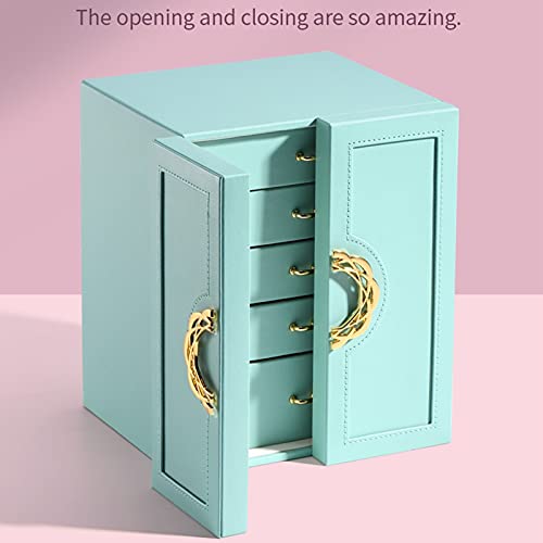 Hjuik Luxury Large Pu Leather Drawer Jewelry Box Organizer Earring Ring Necklace Jewelry Case Casket (Color : White) #TOP3