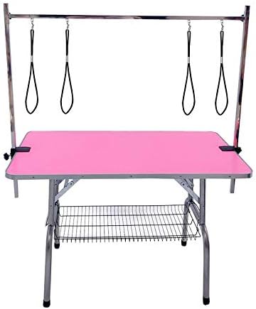 PAMPELLYA Dog Grooming Table, 46 Inch Professional Foldable Trimming and Drying Table for Dogs&Cats, Maximum Capacity Up to 220lbs,…