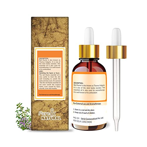 Image of Crysalis Red Thyme (Thymus Serpyllum) Oil |100% Pure & Natural Undiluted Essential Oil Organic Standard| For Skin Hair Diffuser Massage | Aromatherapy Oil| 15Ml With Dropper
