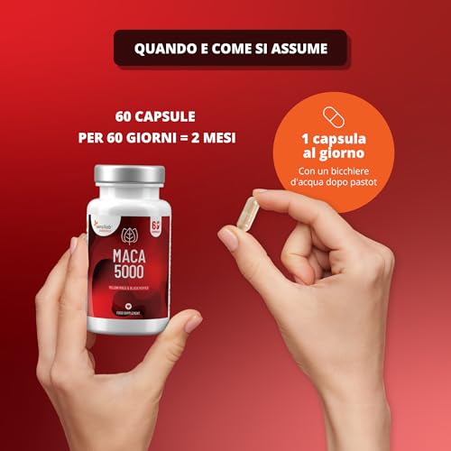 Maca – Alto dosaggio di 500 mg corrisponde a 5000 mg di maca fresca – 60 capsule – Estratto altamente biodisponibile – Con piperina per un migliore assorbimento – Sensilab - 3