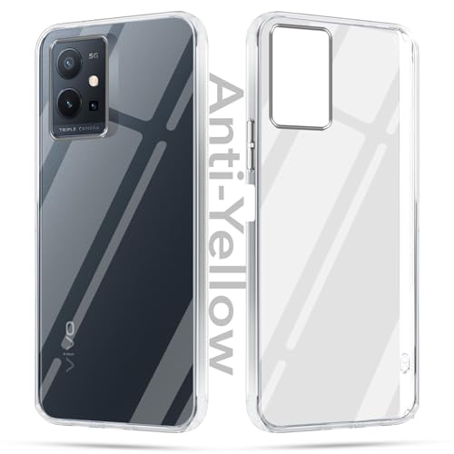 Image of Jkobi Lifetime Anti-Yellow Clear Back Cover Case for Vivo T1 5G (Sleek Hard Crystal Clear | Drop & Camera Protection | Shockproof Polycarbonate)