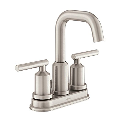 Moen WS84228SRN Gibson Two-Handle High Arc Bathroom Faucet, Spot Resist Brushed Nickel