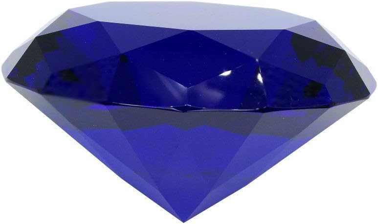 Miniatura 4 de 100% color original! Pisapapeles de cristal azul zafiro de 3.937 in con diamantes de 4 pulgadas Tripact (no pintado de color)