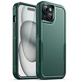 Picture of JETech Case for iPhone 15 6.1-Inch, Heavy Duty Dual-Layer Rugged Protection, Shockproof Protective Tough Phone Cover with Matte Back (Midnight Green)