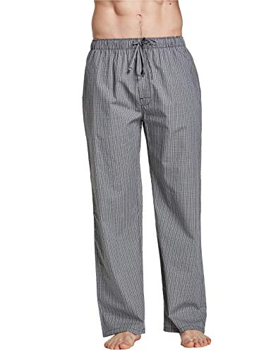 CYZ Mens 100% Cotton Pajama Pants Sleep Lounge Pajamas for Men Woven pj Pants