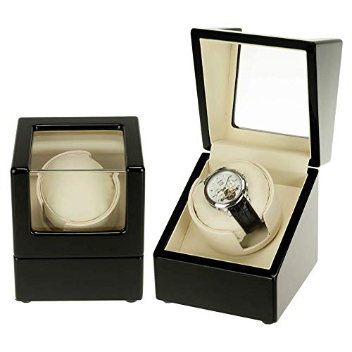 Caja automática de almacenamiento para 1 reloj con viento de batería color negro