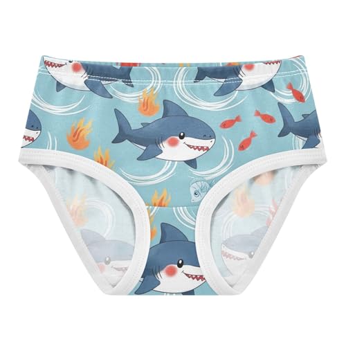 Cute Cartoon Sharks Sea Flame Girls Underwear Toddlers 2t Cotton Panties for Girl Fancy Briefs Underpants