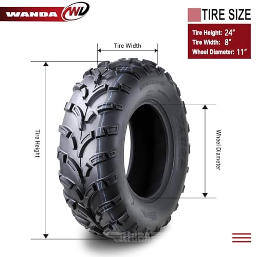 Image of WANDA UTV ATV Tire 24x8-11 24x8x11 205 /80-11 /6PR Lit Mud P373-10426