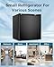 Feelfunn Mini Fridge with Freezer - 1.7 Cu.Ft Single Door Mini Refrigerator with Adjustable Thermostat, Energy Saving, Low Noise, Small Fridge for Bedroom, Office, Dorm, Classroom, Apartment - Black