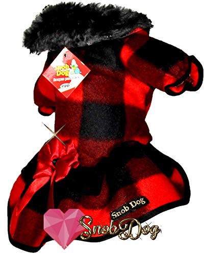 Vestido em Soft com Gola de Pelúcia, Velcro, Mangas e Laçarote de Cetim com Broche (PP)
