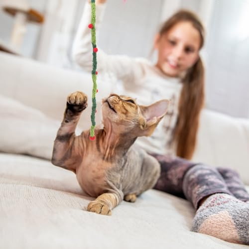 NOLITOY Brinquedos De Gato De Natal Brinquedos De Pelúcia De Varinha De Gato De Natal Para Gatos Int