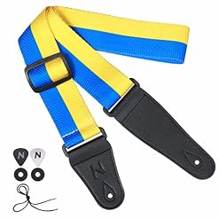 Sangle de guitare personnalisée en coton double couche avec extrémités en cuir plus longues pour basse, électrique et… - Les Beatles, Paul McCartney, John Lennon, RIngo Starr, George Harrison