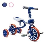 XIAPIA 3 in 1 Kids Tricycles Gift for 2 Years Old Boys Girls with Detachable Pedal and Training Wheels，Baby Balance Bike Trikes Riding Toys for Toddler（Adjustable Seat）