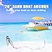 Insaga 26'' Sand Anchor for Boat with 32ft Rope, 304 Stainless Steel Boat Sand Anchor with Crossbar, Fully Welded Screw in Boat Anchor for Kayak, Jet Ski, Pontoon, Shallow Water, Beach and Sandbar Use