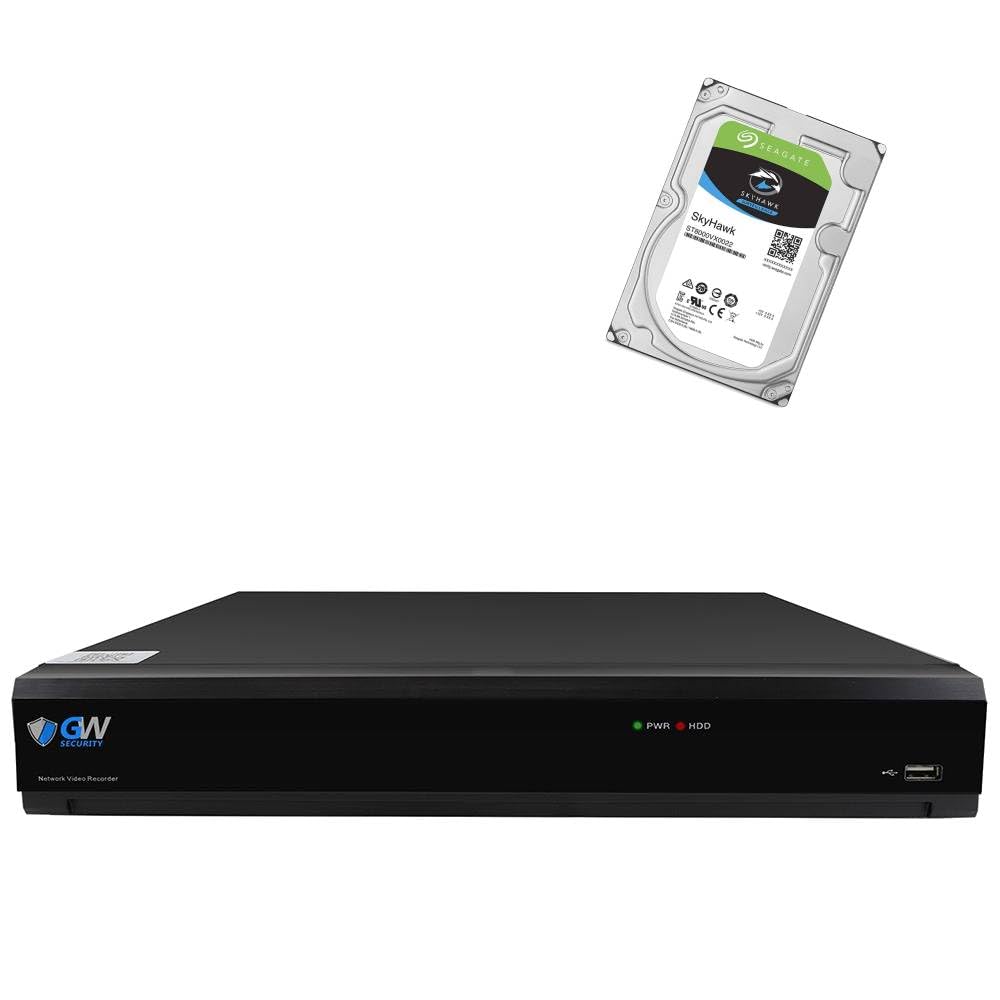 GW Security 16 Channel 8MP 4K 5-in-1 HD-TVI CVI AHD CVBs DVR Video Recorder Alone with Pre-Installed 4TB Hard Drive, Support Face/Human/Vehicle Smart AI Detections (GW9516XVRAI 4TB)