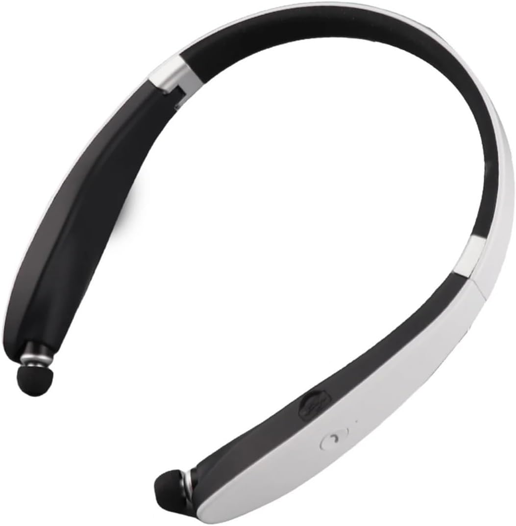 Genérico Compatible for Sound Quality SX-991 Foldable Neck Hanging Type Telescopic Headset Wireless Bluetooth Easy Carry Earphone Headphone(White)