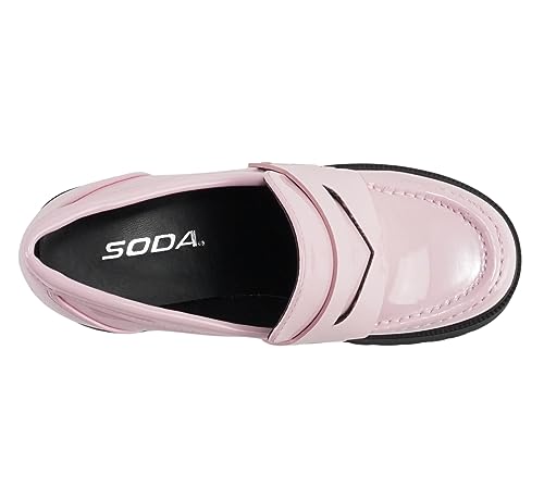 Image of Soda inchAMP inch ~ Women Round Toe Slip-On Lug Sole High Heel Penny Loafer Shoe