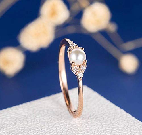 Qiaoying Elegant Pearl Rings 18K Rose Gold Filled Cz Crystal Fashion Engagement Wedding Jewelry (7) #TOP2