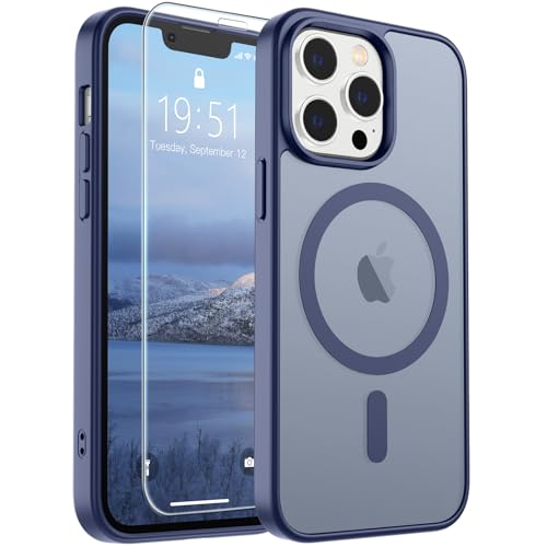 Image of SUPFINE Magnetic for iPhone 12 Pro Max Case (Compatible with MagSafe) (Military Grade Drop Protection) Slim Translucent Matte Shockproof with Anti-Fingerprint Phone Case,Lavender Gray