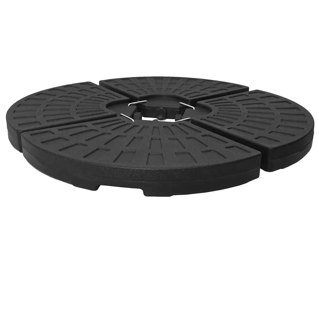 Supporto per ombrellone a ventaglio, 4 pezzi, nero | Plastica HDPE, riempibile con acqua o sabbia, 72 kg, con maniglia per il trasporto, per ombrellone sospeso
