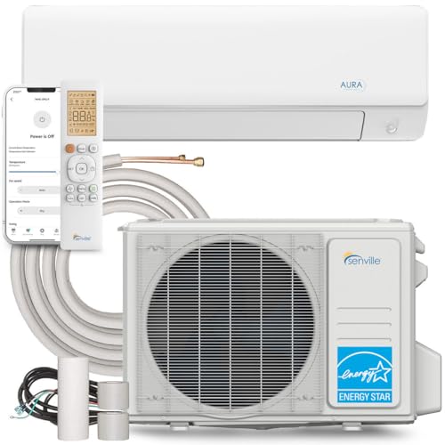 Senville Elite Series Mini Split Air Conditioner Inverter Heat Pump, 9000 BTU, Compatible with Alexa, Energy Star, White