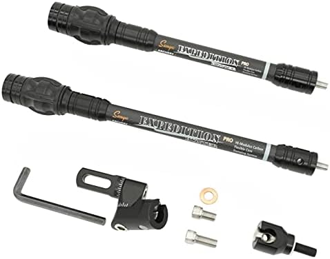 SUNYA Archery Bow Stabilizer for Compound Bow, Carbon Fiber Body Flexible Core, Damping System and Weights Kit, 8″,10″,12″ 15″ in Expedition Series SUNYA Archery Bow Stabilizer for Compound Bow, Carbon Fiber Body Flexible Core, Damping System and Weights Kit, 8″,10″,12″ 15″ in Expedition Series