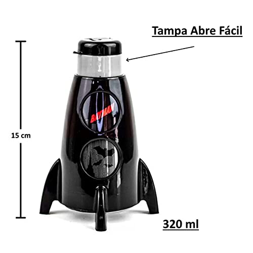 Garrafa Foguete Batman 320 ml Garrafinha para Criança