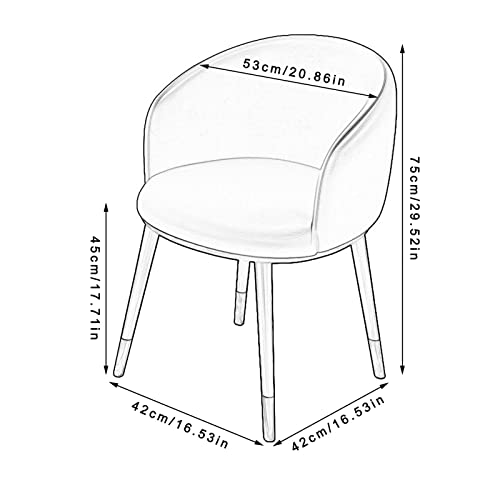 SJIALEN Modern Dining Chairs Set of 6, for Living Room Reception Office Chairs PU Leather Seat Backrest Metal Legs Kitchen Chairs Kitchen Chair (Color : Light Blue, Size : 42x42x75cm)